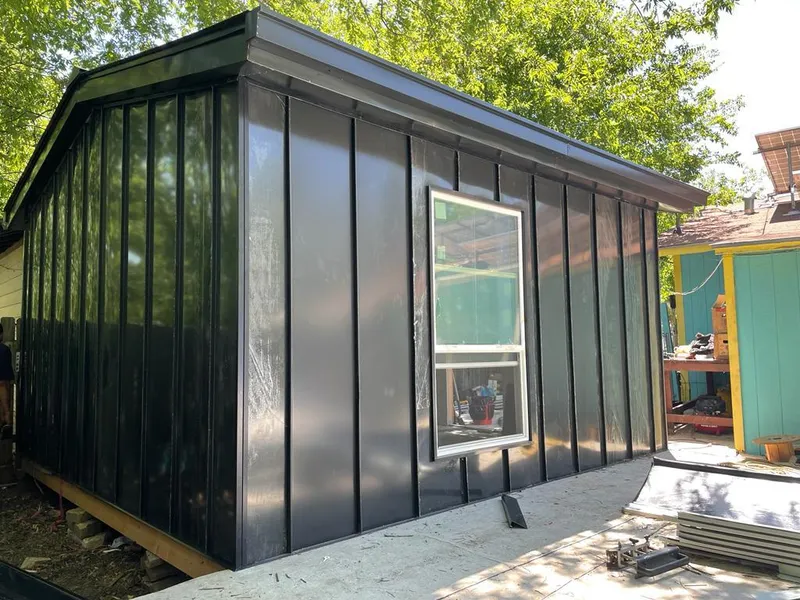 Black standing seam metal wall panels for Metal Roof Installation in King City